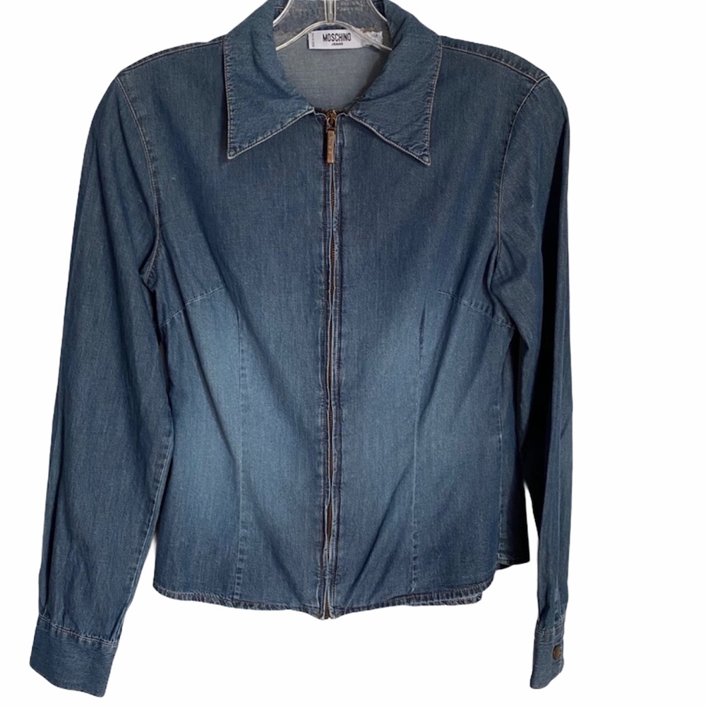 MOSCHINO DENIM ZIP UP SHIRT/JACKET